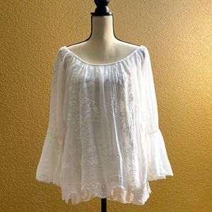 White Boho Off Shoulder Top